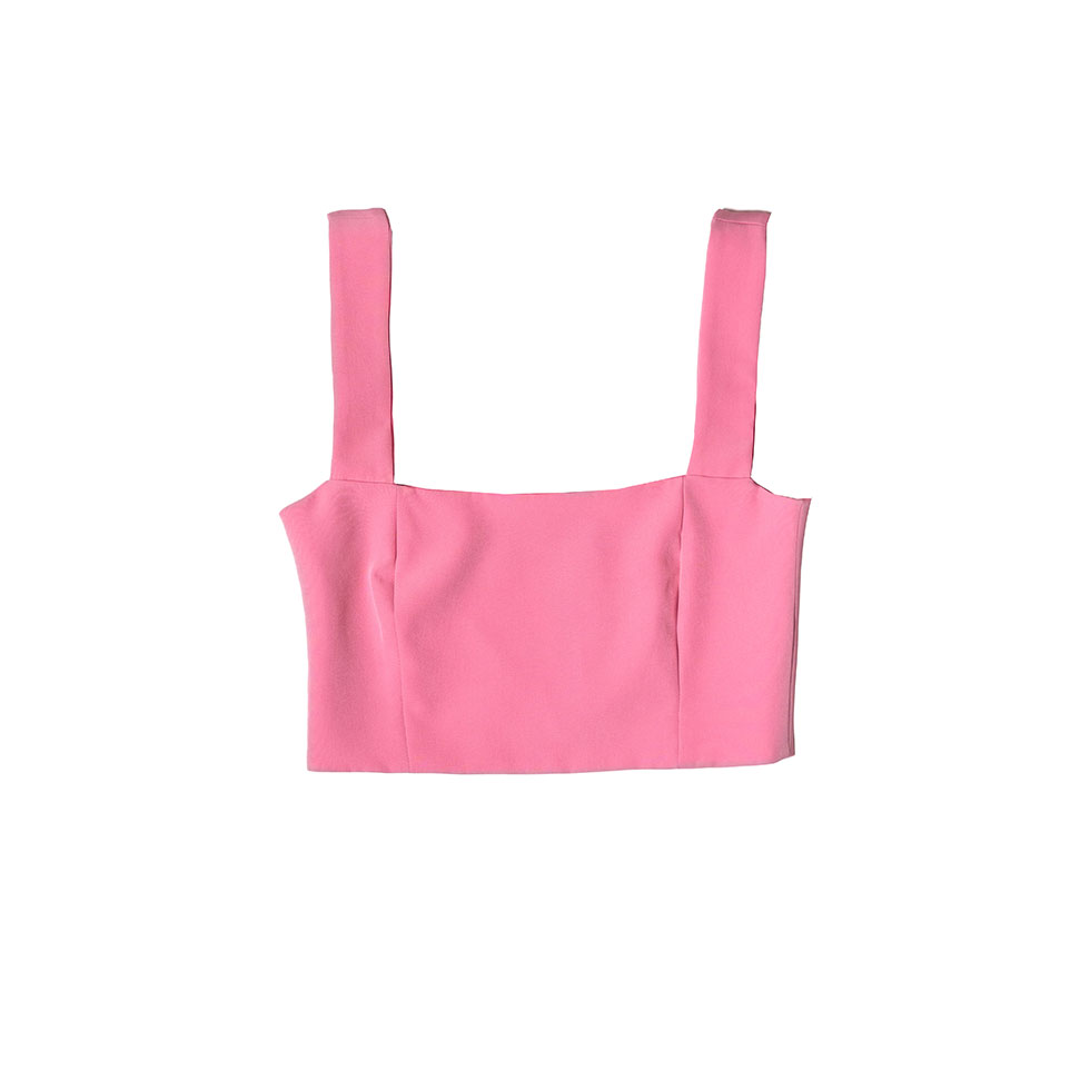 Ροζ crop top με τιράντες